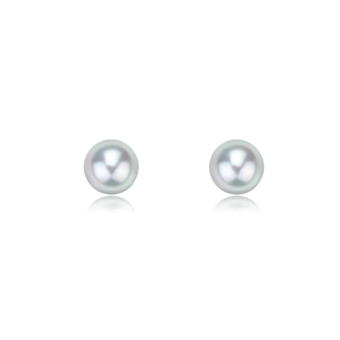 Chic 4-5mm Akoya Silver Blue Pearl Stud Earrings - May-Lynn